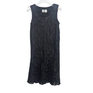 DKNY Vintage Black Paisley Mini Dress Silk Blend Sleeveless Scoop Neck Size 4